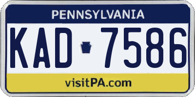 PA license plate KAD7586