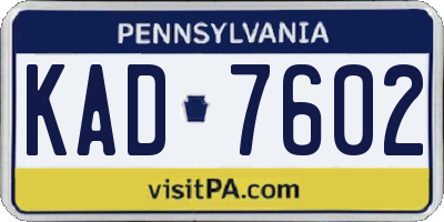 PA license plate KAD7602