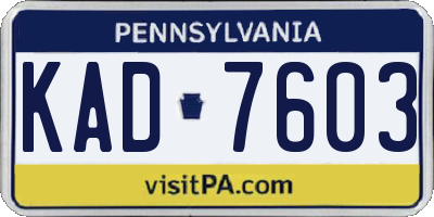 PA license plate KAD7603