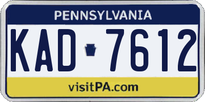 PA license plate KAD7612