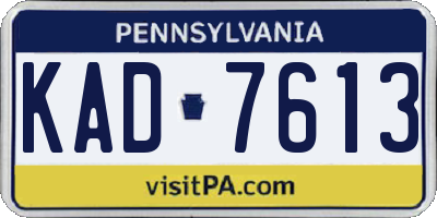PA license plate KAD7613
