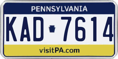 PA license plate KAD7614