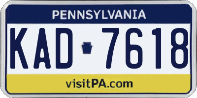 PA license plate KAD7618