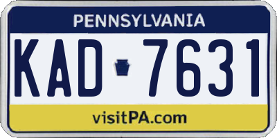 PA license plate KAD7631
