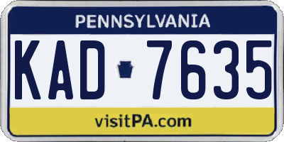 PA license plate KAD7635