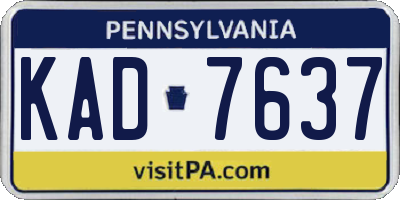 PA license plate KAD7637