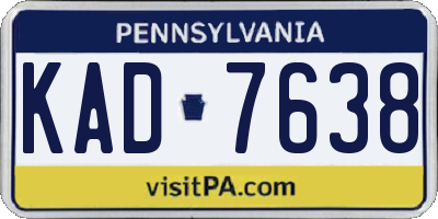 PA license plate KAD7638