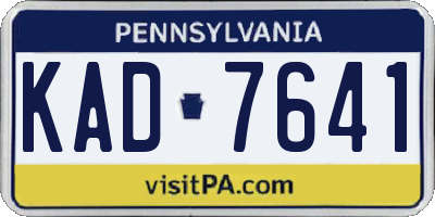 PA license plate KAD7641