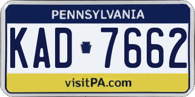 PA license plate KAD7662