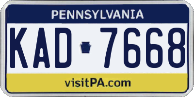 PA license plate KAD7668