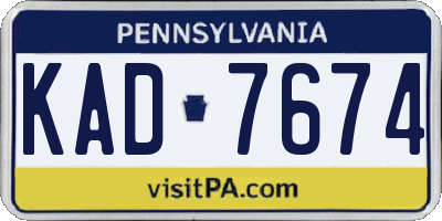 PA license plate KAD7674