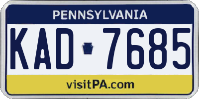 PA license plate KAD7685