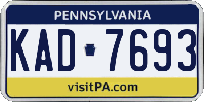 PA license plate KAD7693