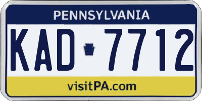 PA license plate KAD7712