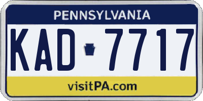 PA license plate KAD7717