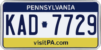 PA license plate KAD7729