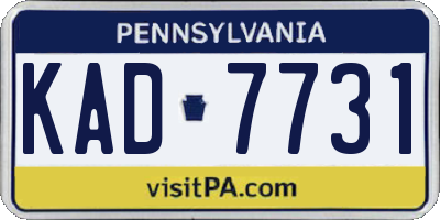PA license plate KAD7731