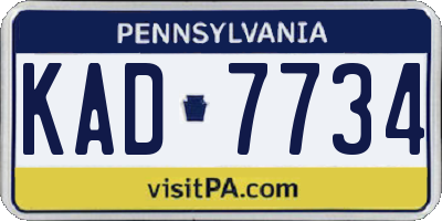 PA license plate KAD7734