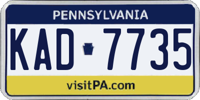 PA license plate KAD7735