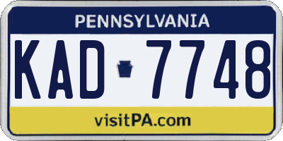 PA license plate KAD7748