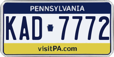 PA license plate KAD7772