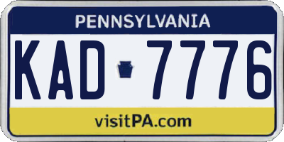 PA license plate KAD7776
