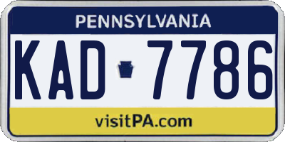 PA license plate KAD7786