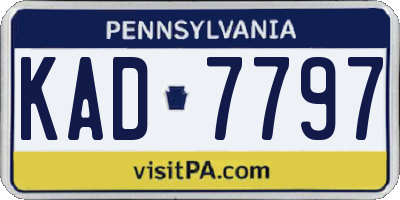 PA license plate KAD7797