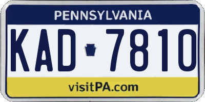 PA license plate KAD7810