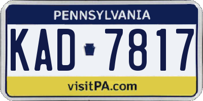 PA license plate KAD7817