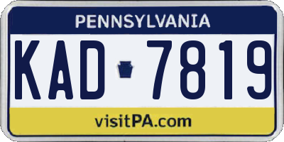 PA license plate KAD7819