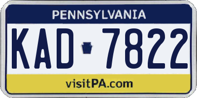 PA license plate KAD7822