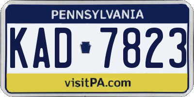 PA license plate KAD7823
