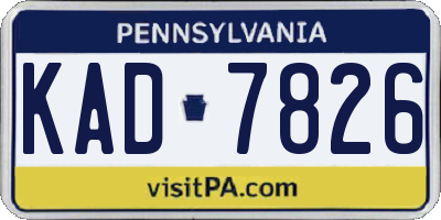 PA license plate KAD7826