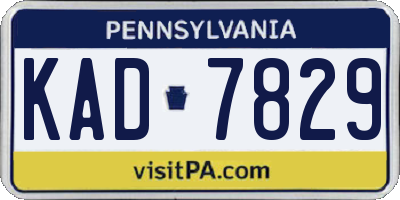 PA license plate KAD7829