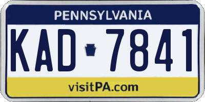 PA license plate KAD7841