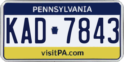 PA license plate KAD7843