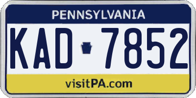 PA license plate KAD7852