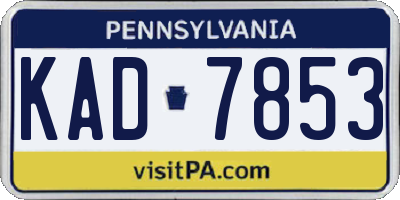 PA license plate KAD7853