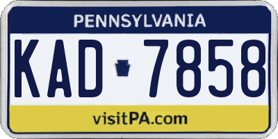 PA license plate KAD7858