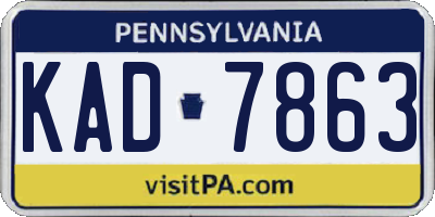 PA license plate KAD7863