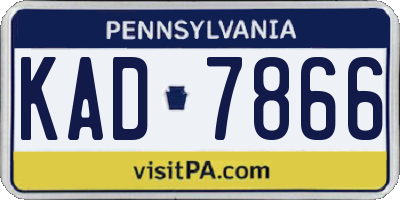 PA license plate KAD7866