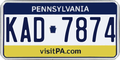 PA license plate KAD7874
