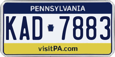PA license plate KAD7883