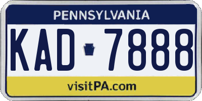 PA license plate KAD7888