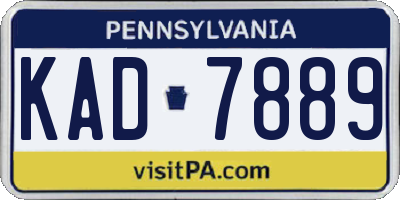 PA license plate KAD7889
