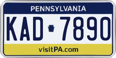 PA license plate KAD7890