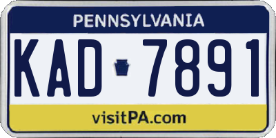 PA license plate KAD7891