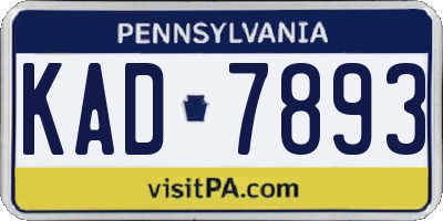 PA license plate KAD7893