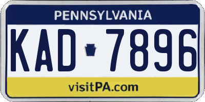 PA license plate KAD7896